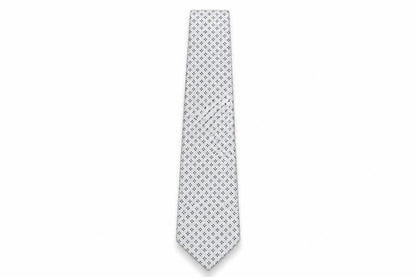 Mens Pierre Cardin White Geometric 100 Designer Tie