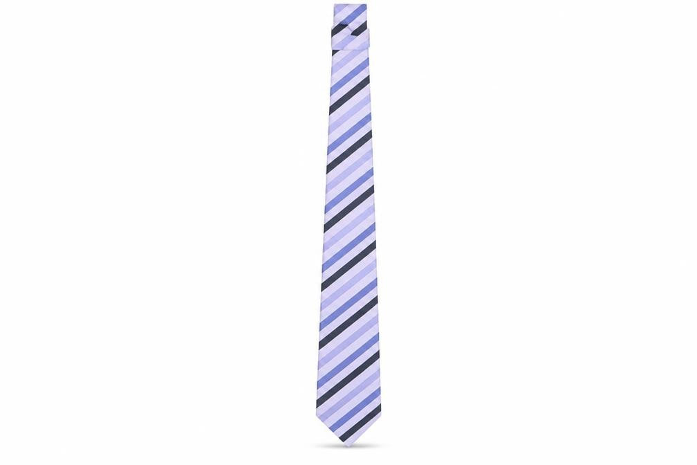 Mens Dehavilland Purple Striped 100% Silk  Tie