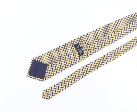 Moss Men's Beige Check Silk Tie One Size