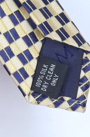 Moss Men's Beige Check Silk Tie One Size