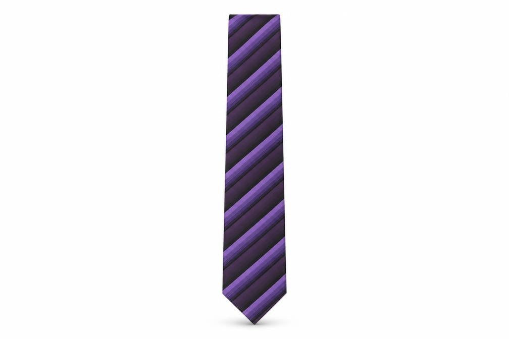 Mens Daniel Hechter Purple Striped 100% Silk Designer Tie