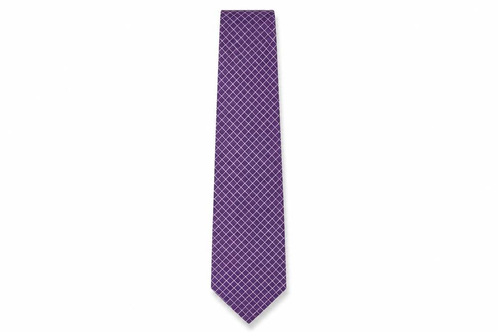 Mens Austin Reed Purple Geometric 100% Silk Classic Tie