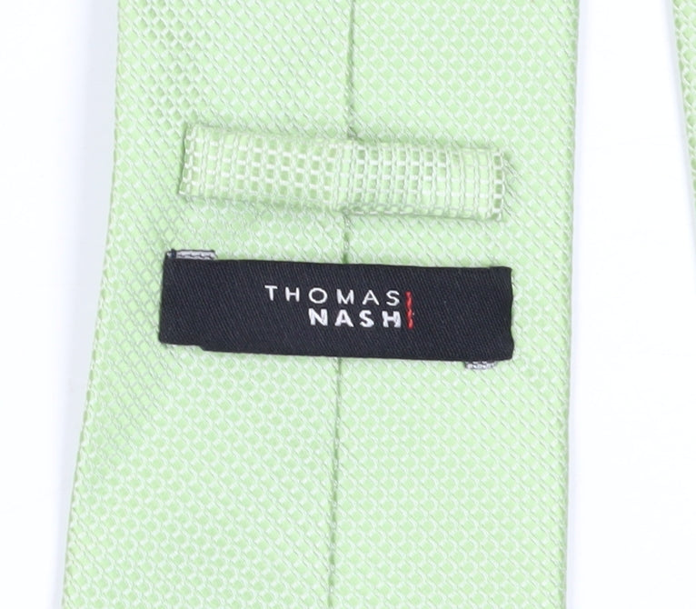 Thomas Nash Men's Green Geometric Polyester Tie