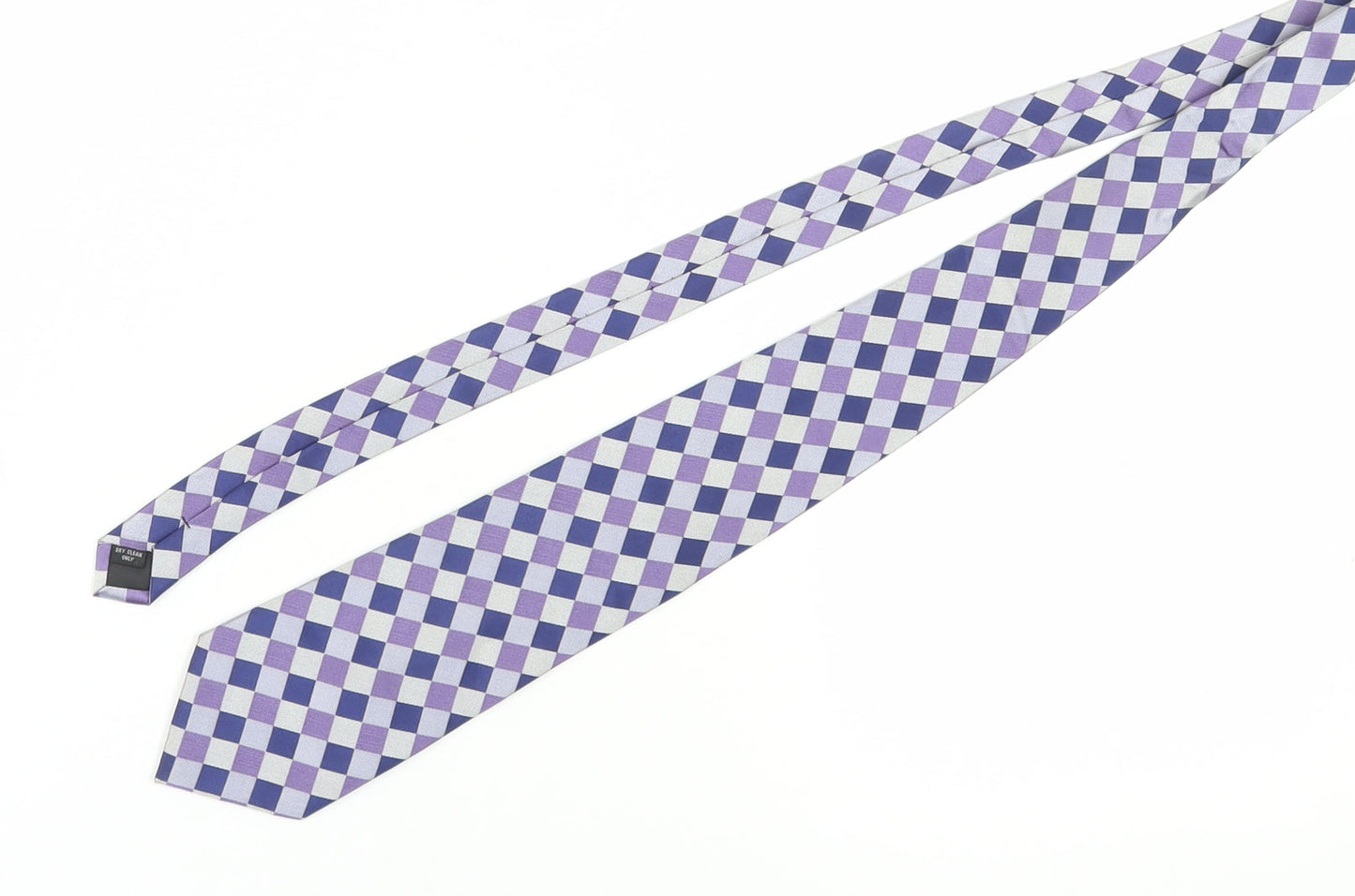 Pierre Cardin Men's Purple Plaid Silk Tie One Size