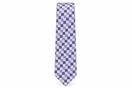 Mens Pierre Cardin Purple Plaids & Checks 100% Silk  Tie