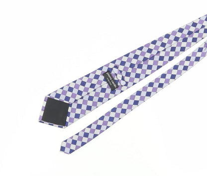 Pierre Cardin Men's Purple Plaid Silk Tie One Size