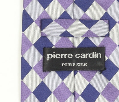 Pierre Cardin Men's Purple Plaid Silk Tie One Size