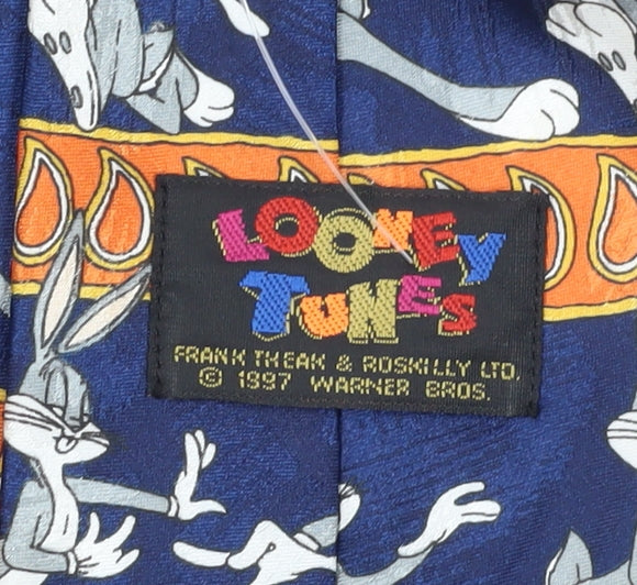 Looney Tunes Men's Blue Cartoon Tie, Bugs Bunny, Vintage