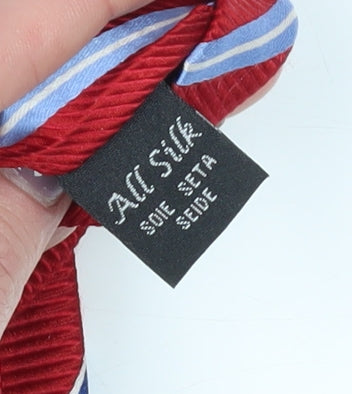 Mens Dehavilland Red Striped 100% Silk  Tie