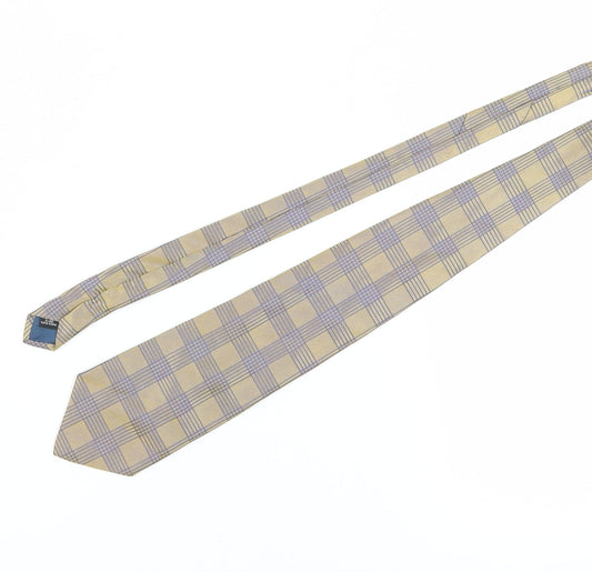 Pierre Cardin Men's Beige Silk Plaid Tie