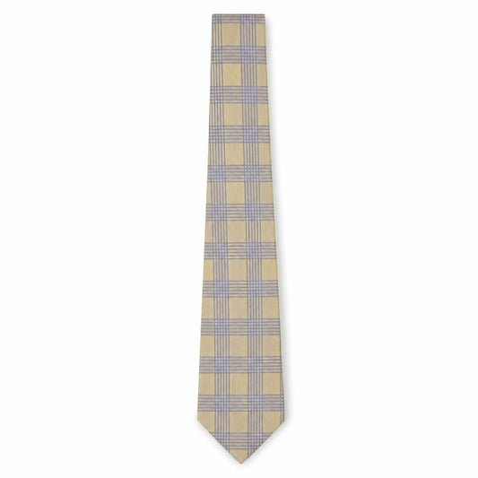 Mens Pierre Cardin Beige Plaids & Checks 100% Silk  Tie