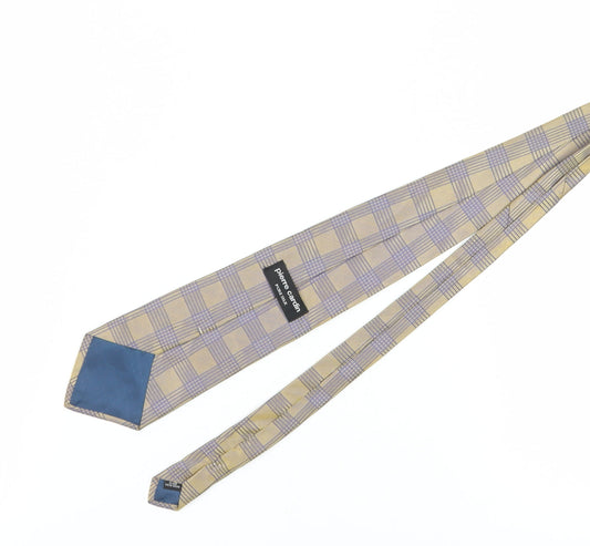 Pierre Cardin Men's Beige Silk Plaid Tie