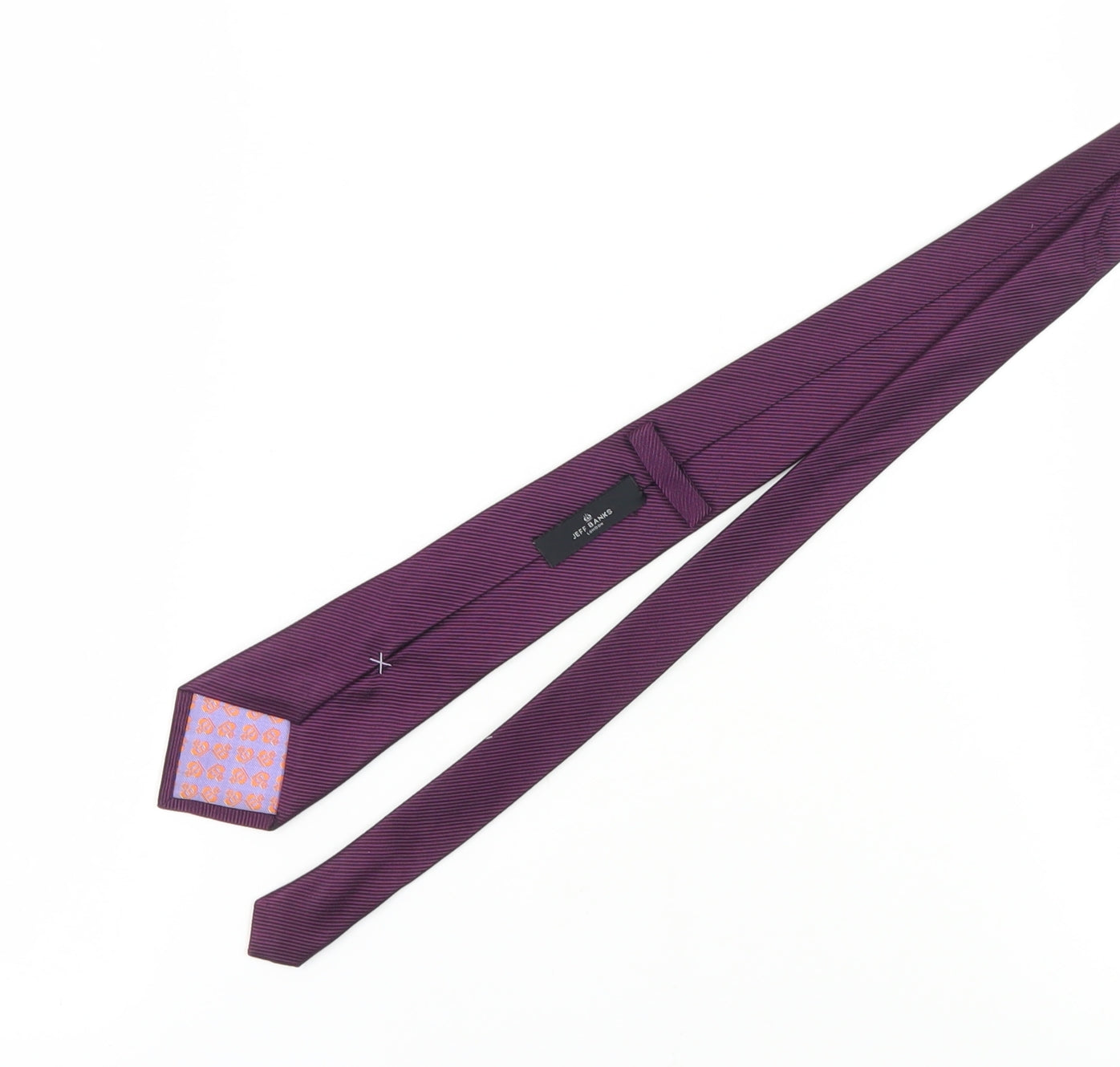 Jeff Banks Men's Purple Silk Striped Tie