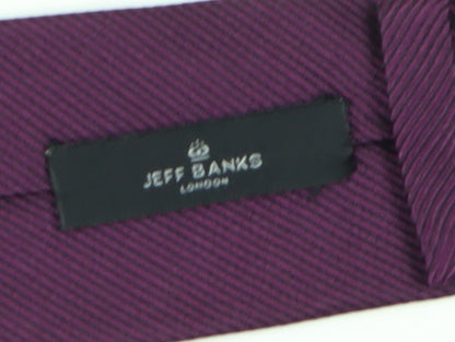 Jeff Banks Men's Purple Silk Striped Tie