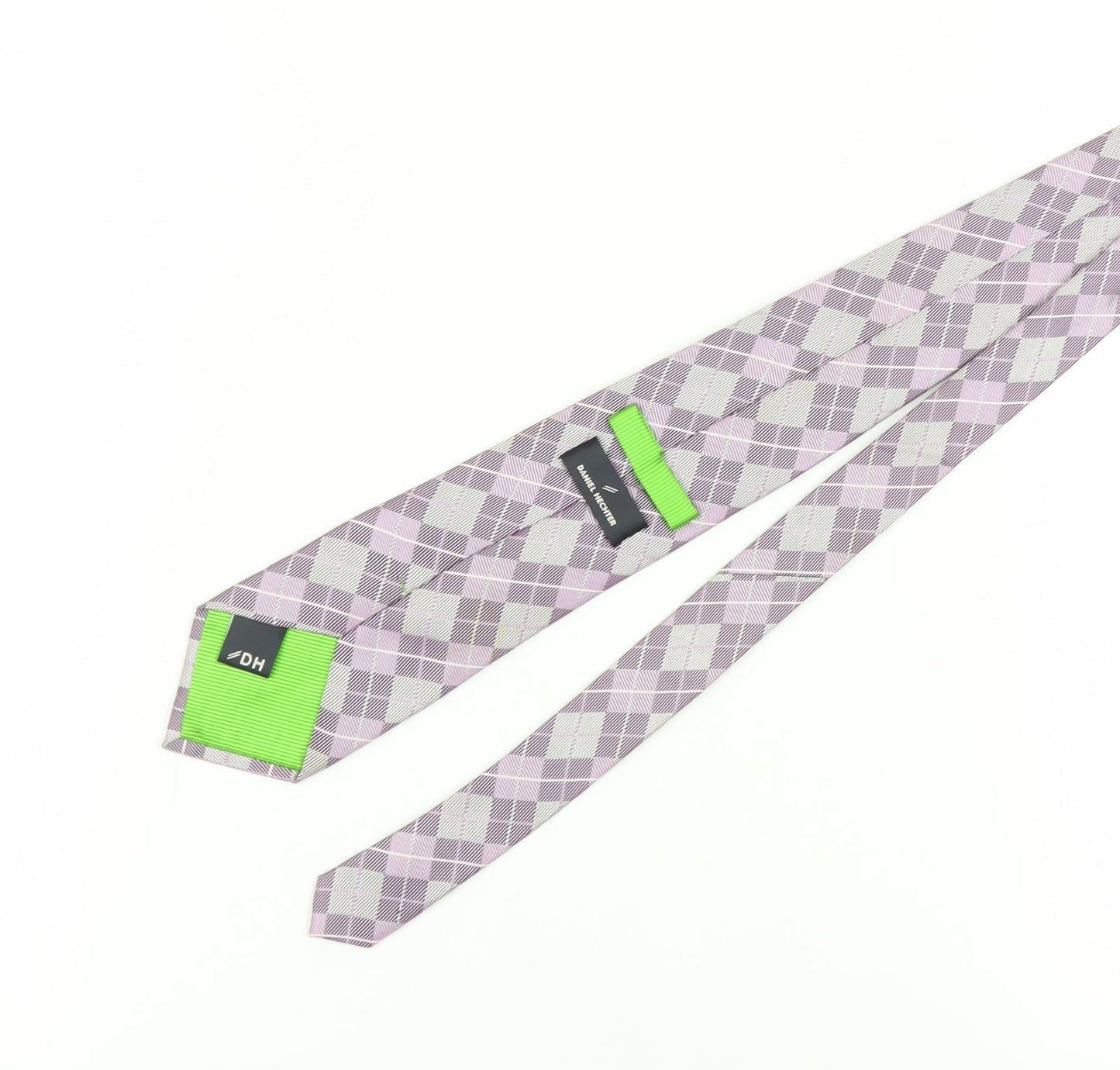Mens Daniel Hechter Purple Plaids & Checks 100% Silk  Tie