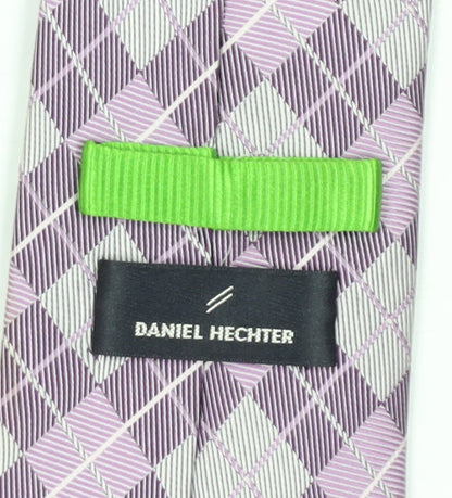 Mens Daniel Hechter Purple Plaids & Checks 100% Silk  Tie