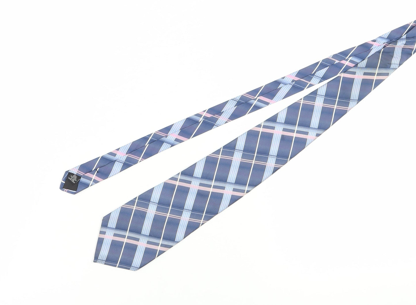 Jeff Banks Men's Blue Silk Plaid Tie