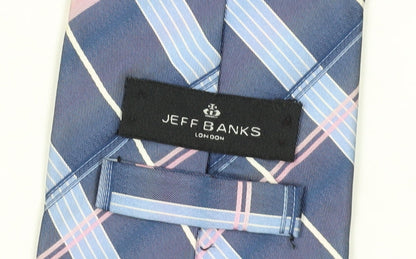 Jeff Banks Men's Blue Silk Plaid Tie