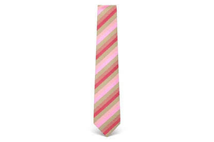 Mens Jeff Banks Pink Striped 100% Silk  Tie