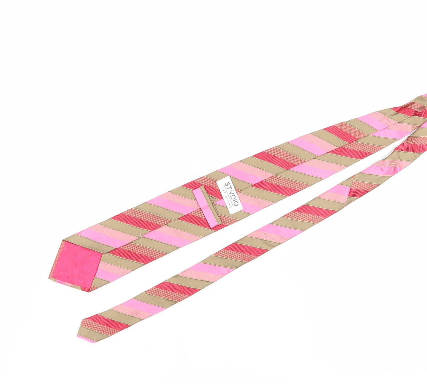 Jeff Banks Men's Pink Striped Silk Tie