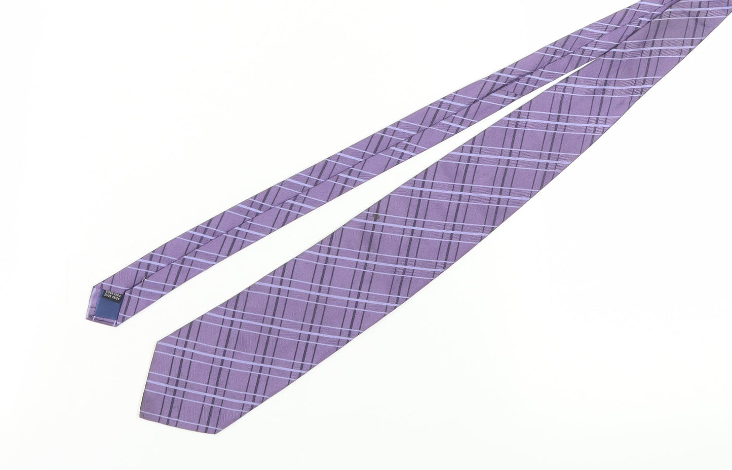 Mens Baumler Purple Plaids & Checks 100% Silk  Tie