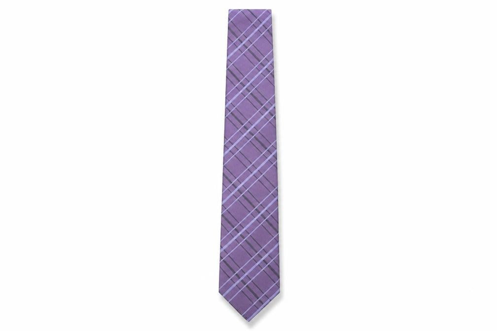 Bäumler Men's Purple Check Silk Tie