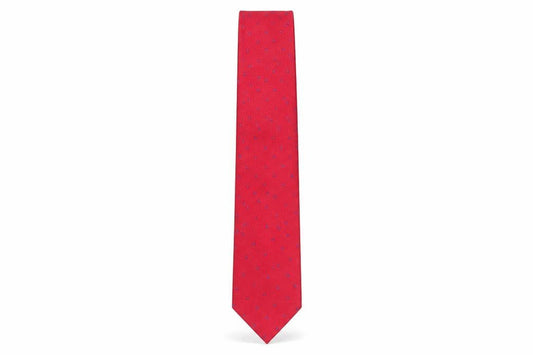 Mens T.M.Lewin Red Polka Dot 100% Silk Pointed Tie