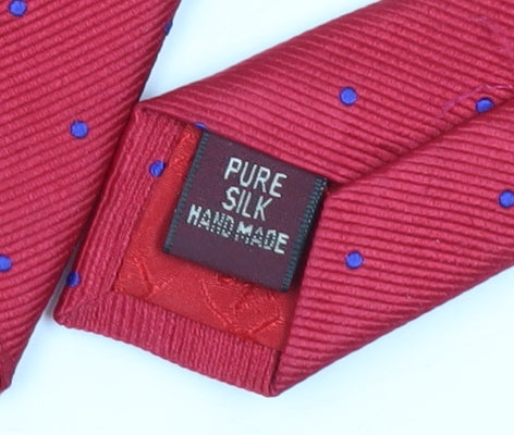 T.M.Lewin Men's Red Polka Dot Silk Tie