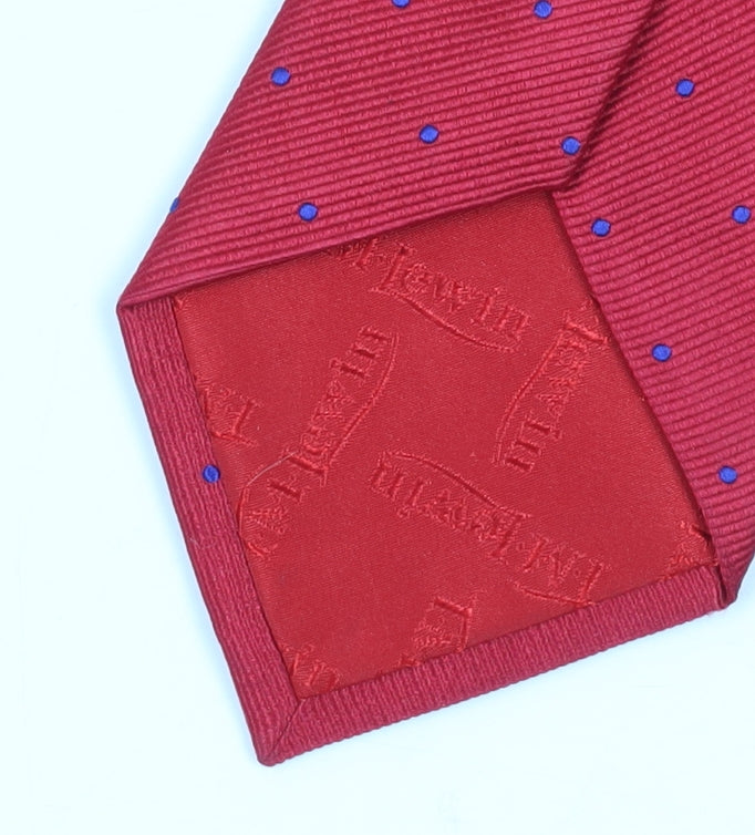 T.M.Lewin Men's Red Polka Dot Silk Tie