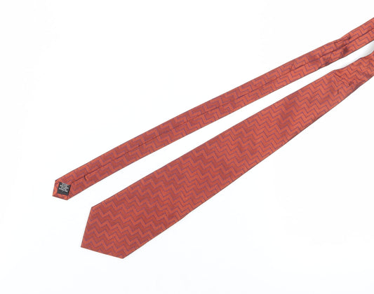 Van Heusen Men's Red Geometric Silk Tie, Excellent Condition