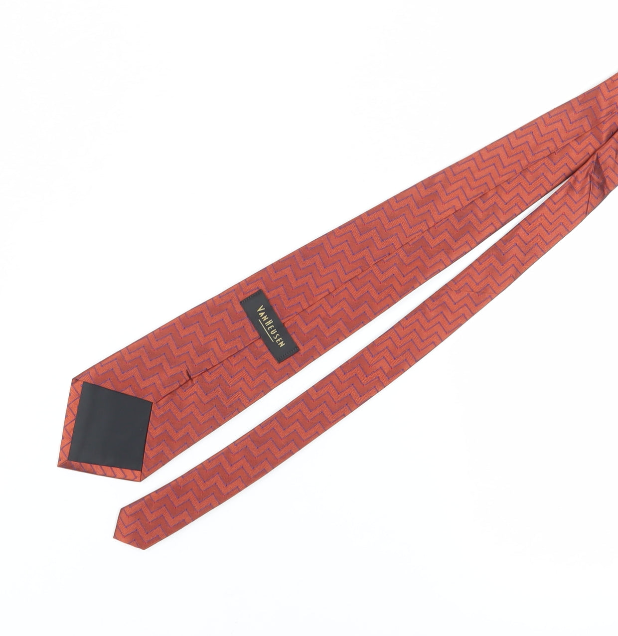 Van Heusen Men's Red Geometric Silk Tie, Excellent Condition