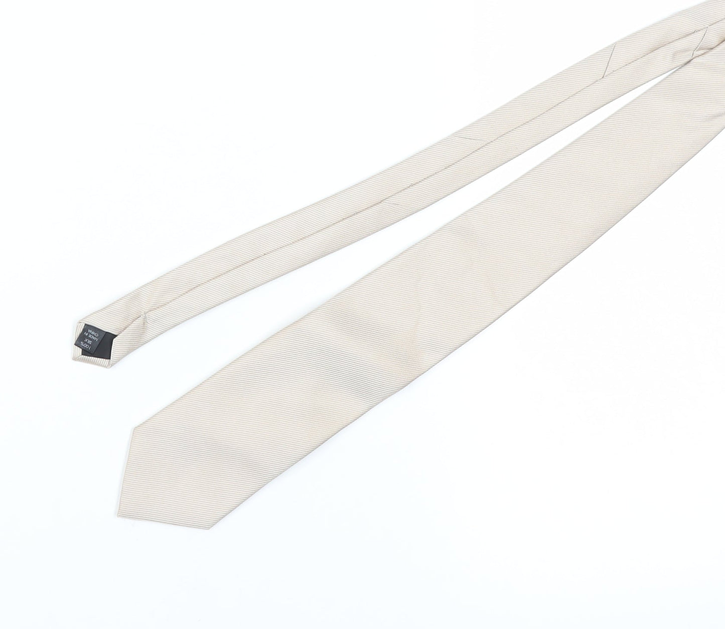 Thomas Nash Men’s Beige Silk Striped Tie