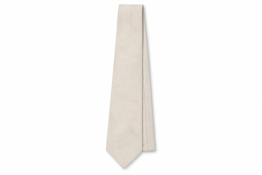 Mens Thomas Nash Beige Striped 100% Silk  Tie