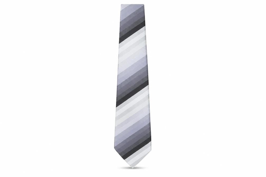 Mens Thomas Nash Grey Striped 100% Polyester Pointed Tie