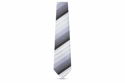 Mens Thomas Nash Grey Striped 100% Polyester Pointed Tie