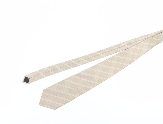 Pierre Cardin Men's Beige Checked Silk Tie