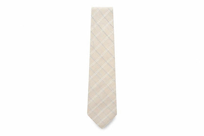 Mens Pierre Cardin Beige Plaids & Checks 100% Silk  Tie