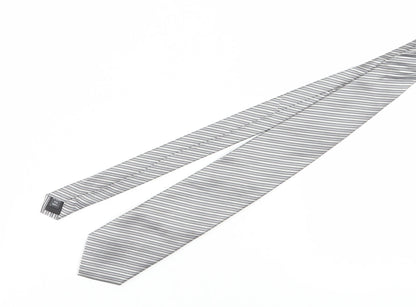 Thomas Nash Grey Striped Silk Men's Tie