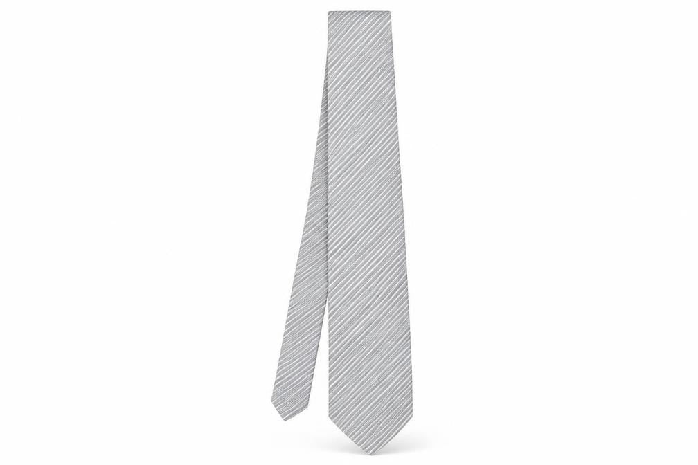 Mens Thomas Nash Grey Striped 100  Tie