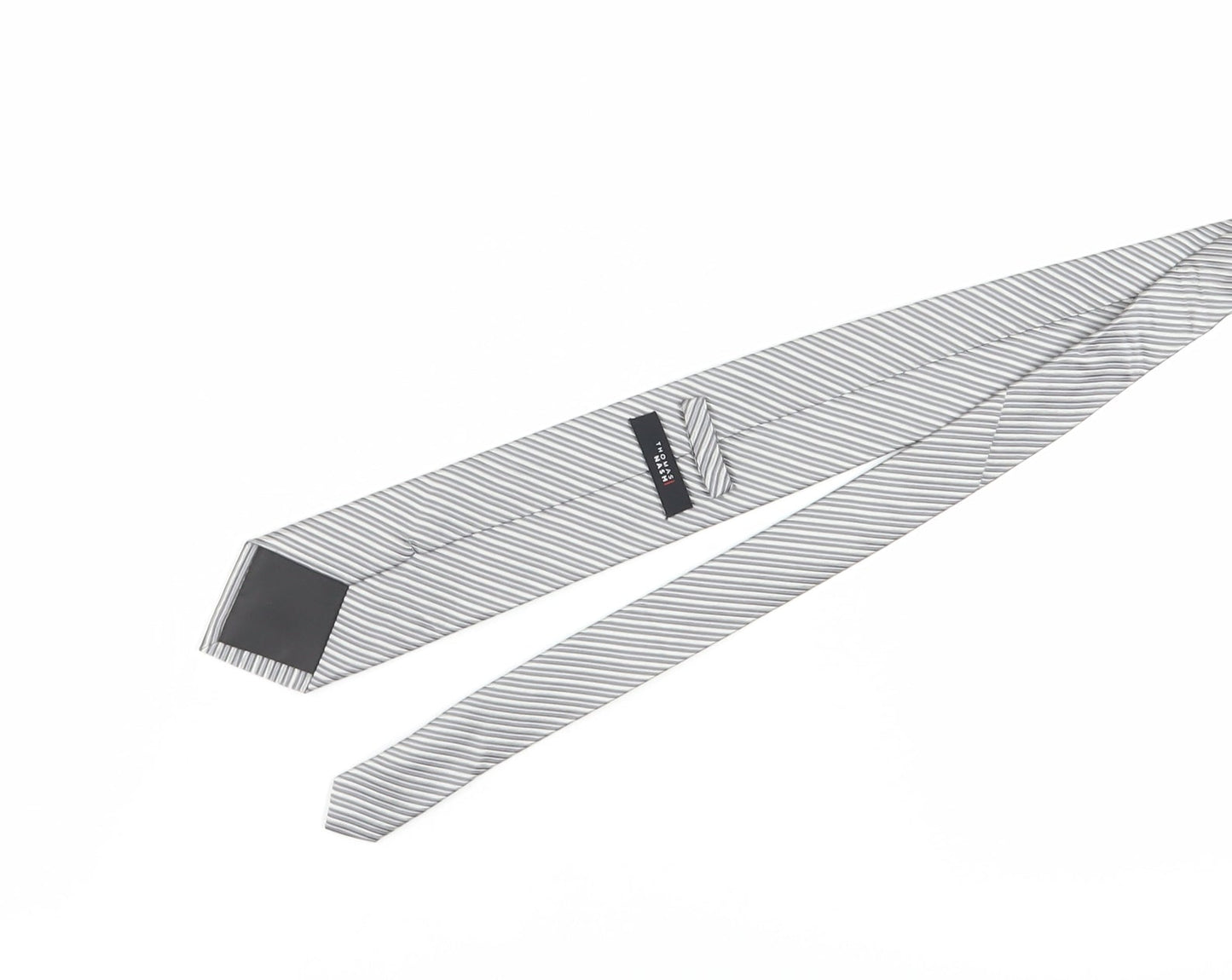 Thomas Nash Grey Striped Silk Men's Tie