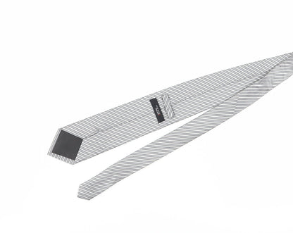 Thomas Nash Grey Striped Silk Men's Tie