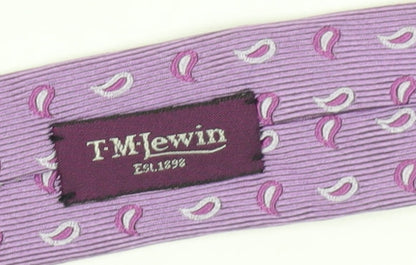 TM Lewin Men's Purple Paisley Silk Tie One Size