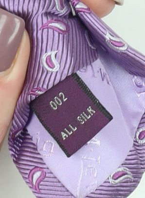 TM Lewin Men's Purple Paisley Silk Tie One Size