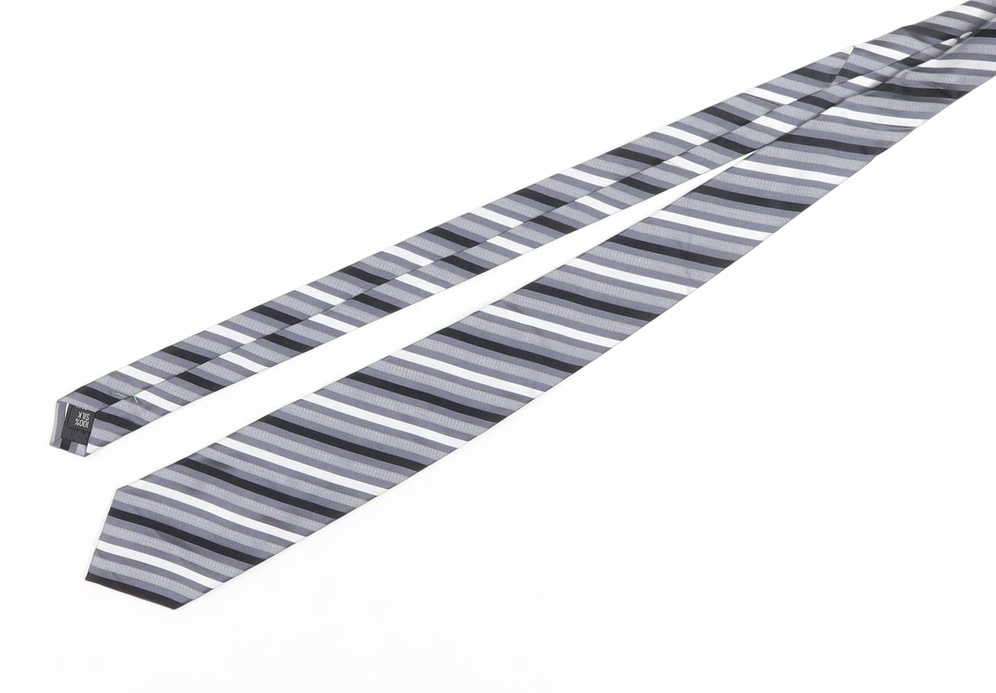 Jasper Conran Men's Grey Silk Striped Slim Tie