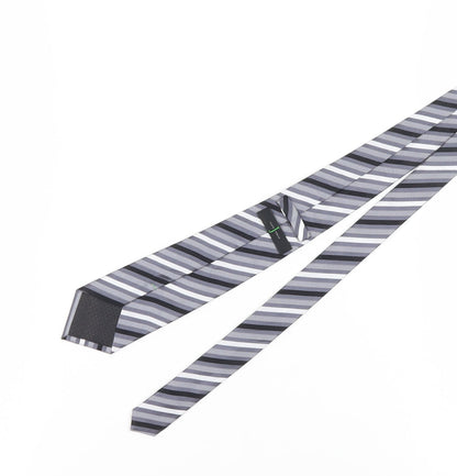 Jasper Conran Men's Grey Silk Striped Slim Tie