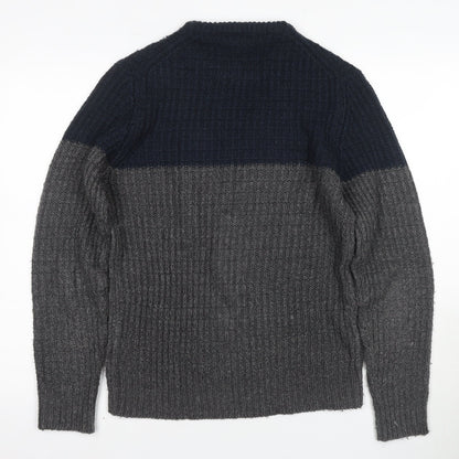 SoulCal & Co Men's Medium Grey Waffle-Knit Jumper