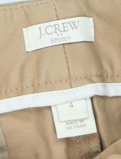 Womens UK Size 4 J.CREW Classic Fit Chino Beige Trousers