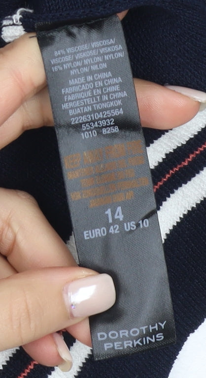 Dorothy Perkins Women's Striped Long Sleeve Dress Size 14