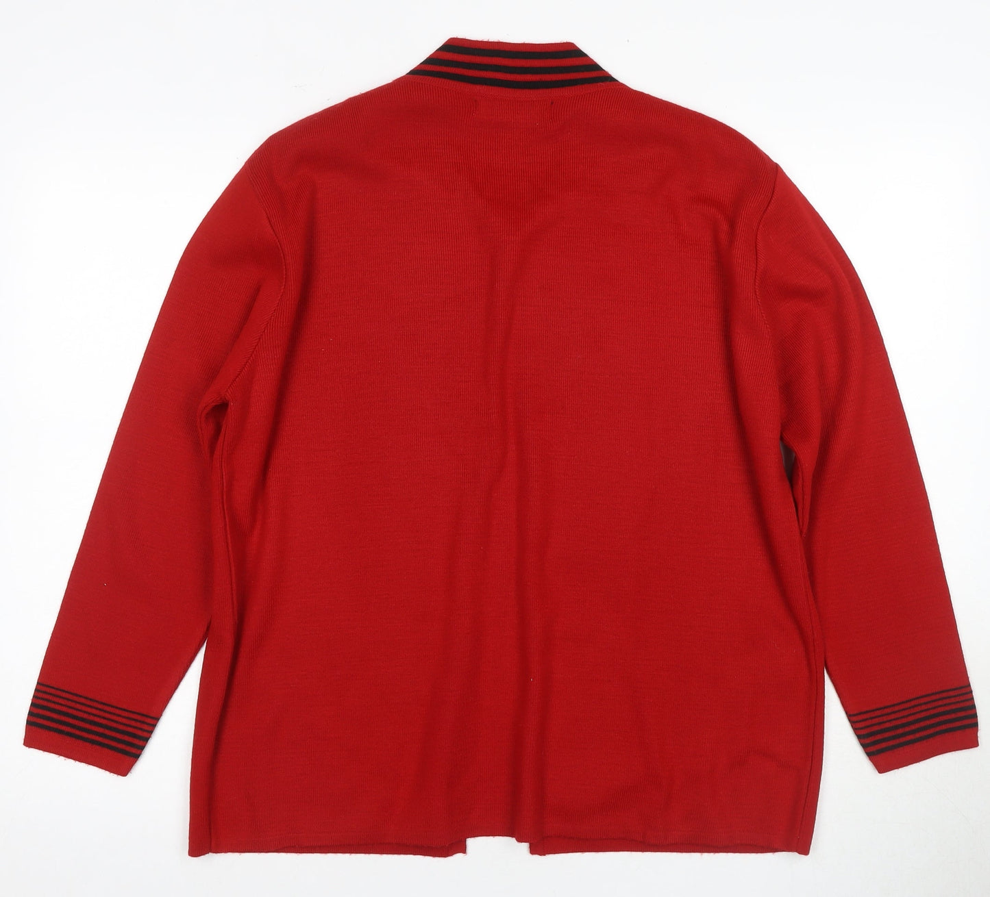 Ouatro Women's Red Cardigan M Long Sleeve Knit