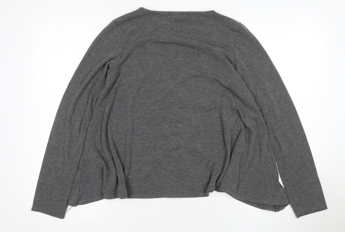 Boohoo Women’s Grey Long Sleeve Basic Tee Size 14
